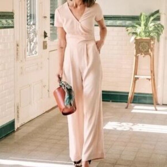 Sezane Magdalena jumpsuit in Nude Size 38/6 NWT - Picture 2 of 4